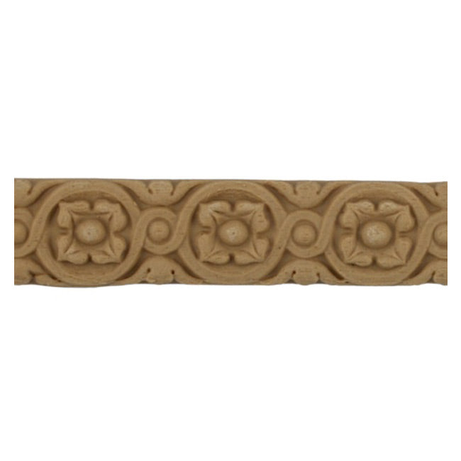 3/4"(H) x 1/8"(Relief) - Italian Rosette Linear Molding Design - [Compo Material]-Brockwell Incorporated