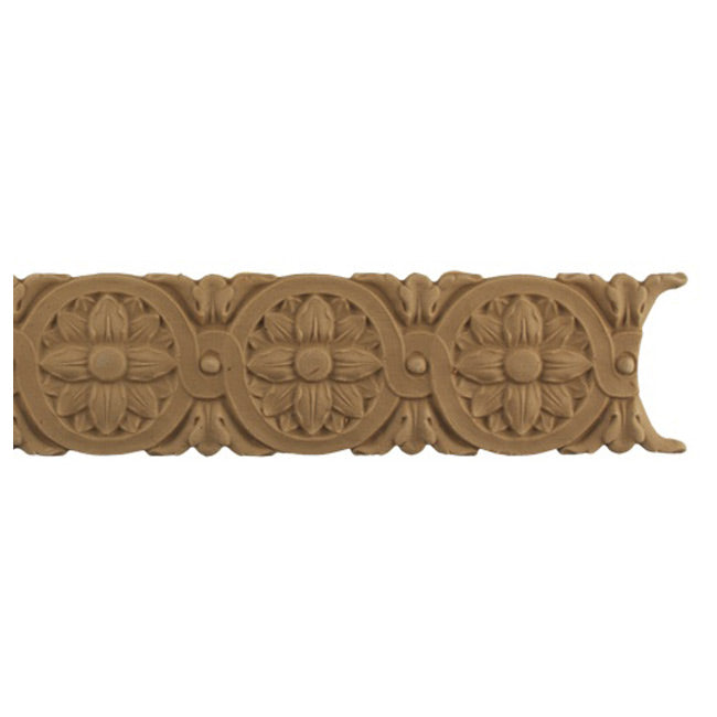 2-1/4"(H) x 1/4"(Relief) - Louis XVI Rosette Linear Molding Design - [Compo Material]-Brockwell Incorporated