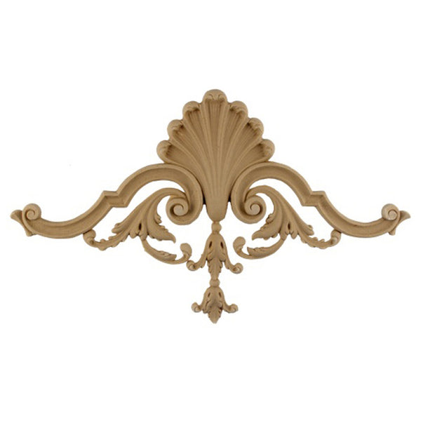 Interior Compo Resin Ornate - 5-3/4"(W) x 7-1/2"(H) - Shell w/ Drop Applique - [Compo Material]