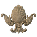 Interior Compo Resin Ornate - 7-3/4"(W) x 2-3/4"(H) - Horizontal Shell Applique - [Compo Material]