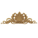 Interior Compo Resin Ornate - 14-3/4"(W) x 5-1/8"(H) x 3/8"(Relief) - Shell w/ Ribbons & Leaves Applique - [Compo Material]