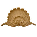 Interior Compo Resin Ornate - 8"(W) x 4-1/8"(H) x 3/4"(Relief) - Louis XVI Shell Applique - [Compo Material]