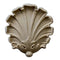 Interior Compo Resin Ornate - 3"(W) x 3-1/4"(H) x 1/2"(Relief) - Louis XVI Shell Applique - [Compo Material]