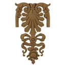 Interior Compo Resin Ornate - 6-3/4"(W) x 12-1/4"(H) x 3/8"(Relief) - Wall Panel Shell Top Applique - [Compo Material]