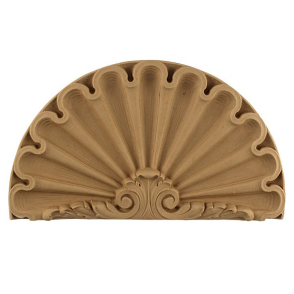 Interior Compo Resin Ornate - 12-7/8"(W) x 7-1/4"(H) x 1"(Relief) - Louis XVI Shell Applique - [Compo Material]