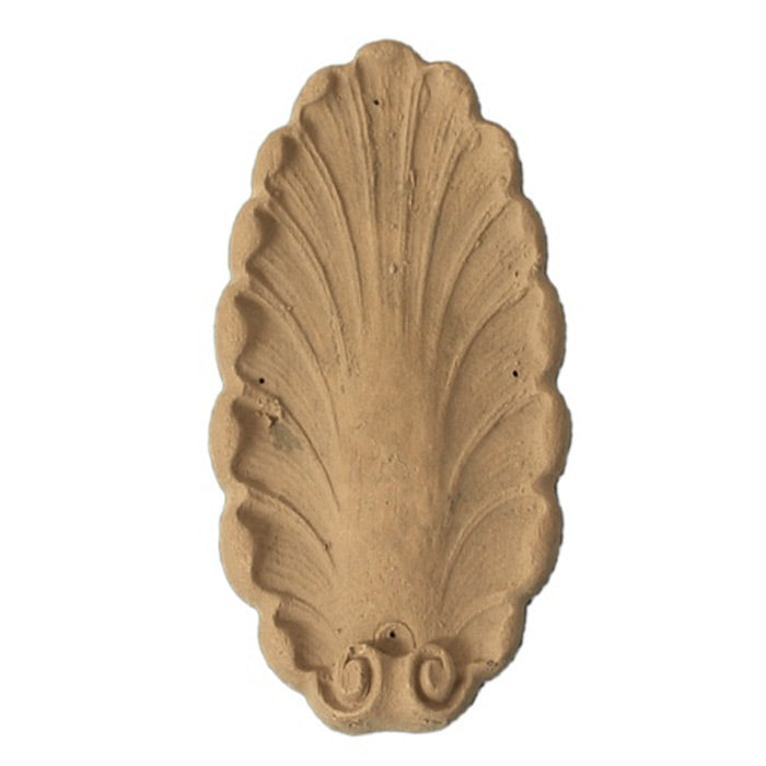 Interior Compo Resin Ornate - 2"(W) x 3-7/8"(H) x 1/4"(Relief) - Shell Applique - [Compo Material]