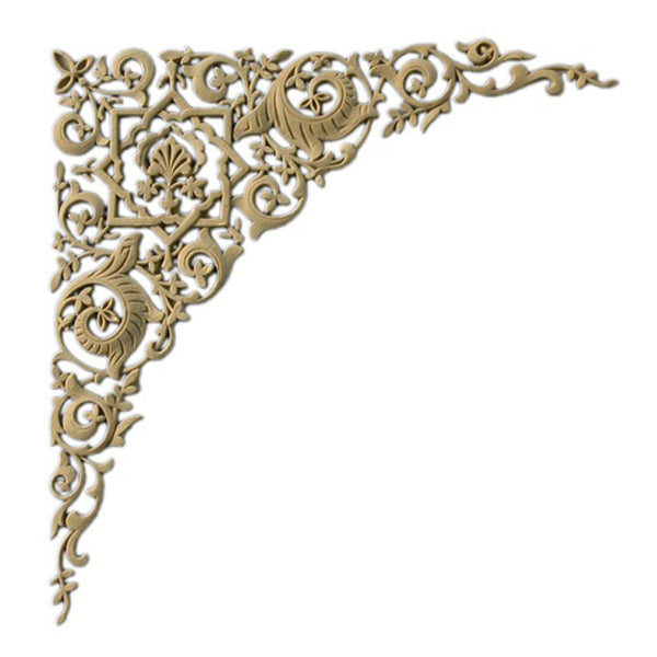 9-5/8"(W) x 9-3/4"(H) x 3/16"(Relief) - Moorish Spandrel - [Compo Material] - Brockwell Incorporated