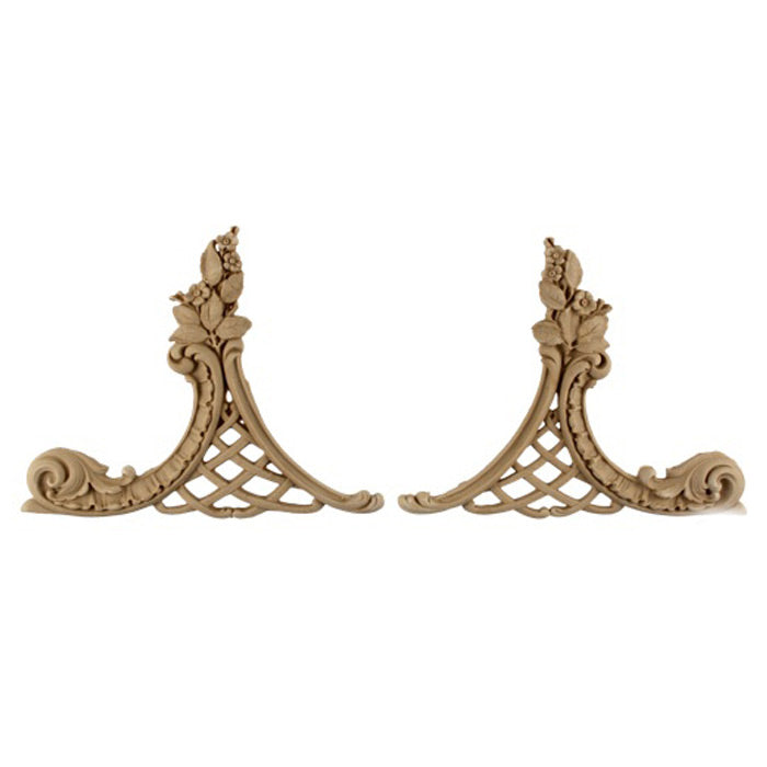 pair of floral and weave decorative resin spandrels online