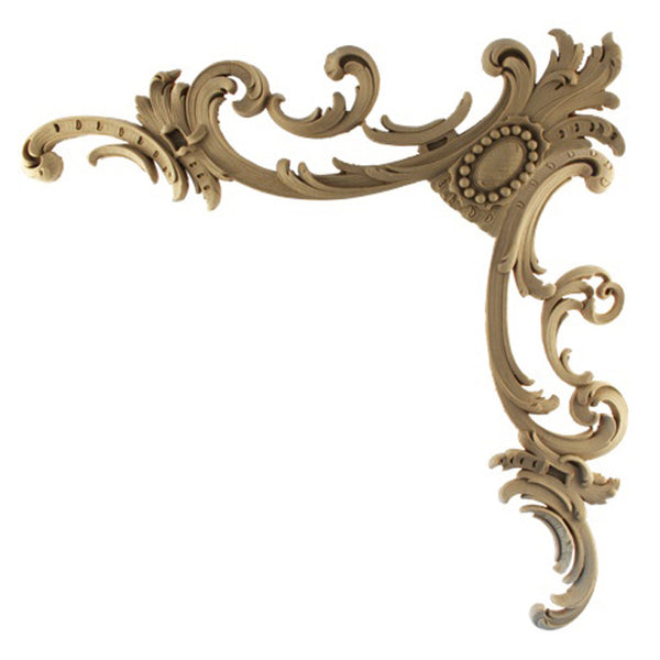 16-1/2"(W) x 16-1/2"(H) x 1/2"(Relief) - Louis XV Rococo Spandrel - [Compo Material] - Brockwell Incorporated