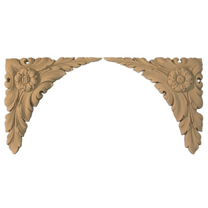5"(W) x 4-7/8"(H) x 1/4"(Relief) - Corner Leaf Spandrel - [Compo Material] - Brockwell Incorporated