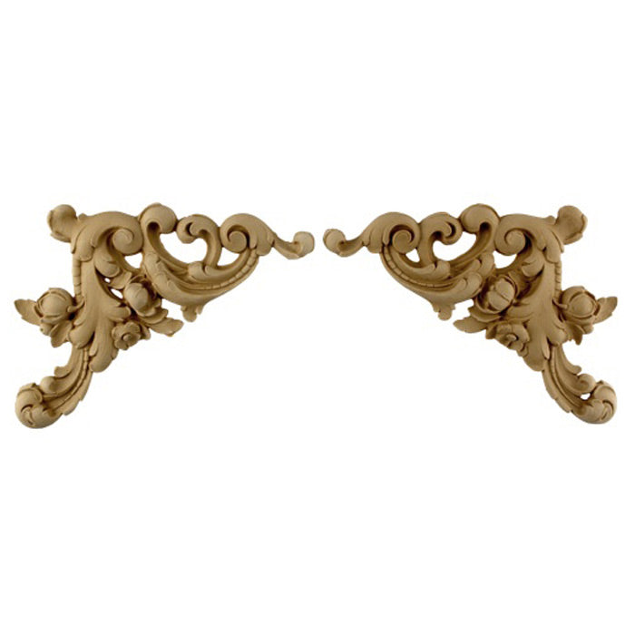 7-1/2"(W) x 5-3/4"(H) x 3/8"(Relief) - French Renaissance Spandrels (PAIR) - [Compo Material] - Brockwell Incorporated