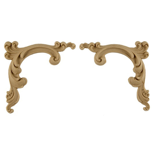 4"(W) x 4"(H) - Acanthus Scrolls Spandrels (PAIR) - [Compo Material] - Brockwell Incorporated