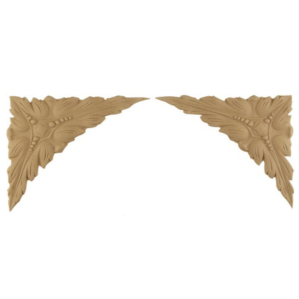 6"(W) x 5"(H) - Leaf Spandrels (PAIR) - [Compo Material] - Brockwell Incorporated