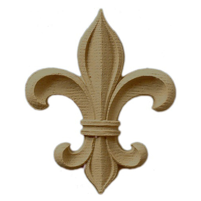 3-5/8"(W) x 4-1/2"(H) x 3/8"(Relief) - Classic Style Fleur de Lis - [Compo Material] - Brockwell Incorporated 