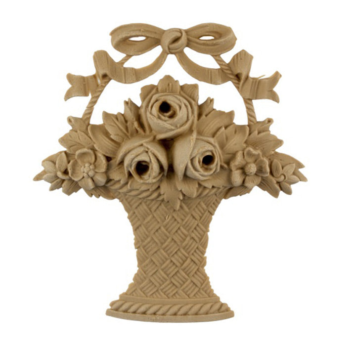 5-3/4"(W) x 6-1/4"(H) - Rose Basket Accent - [Compo Material] - Brockwell Incorporated