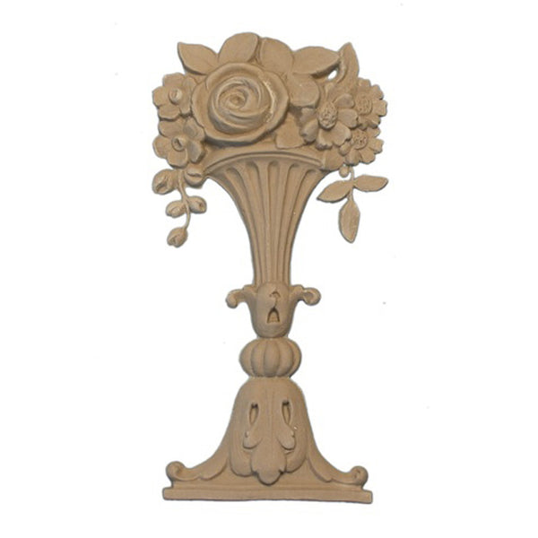 3-1/4"(W) x 6-1/4"(H) - Ornate Floral Basket Accent - [Compo Material] - Brockwell Incorporated