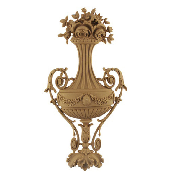 6"(W) x 12-1/4"(H) x 7/8"(Relief) - Louis XVI Basket Accent - [Compo Material] - Brockwell Incorporated