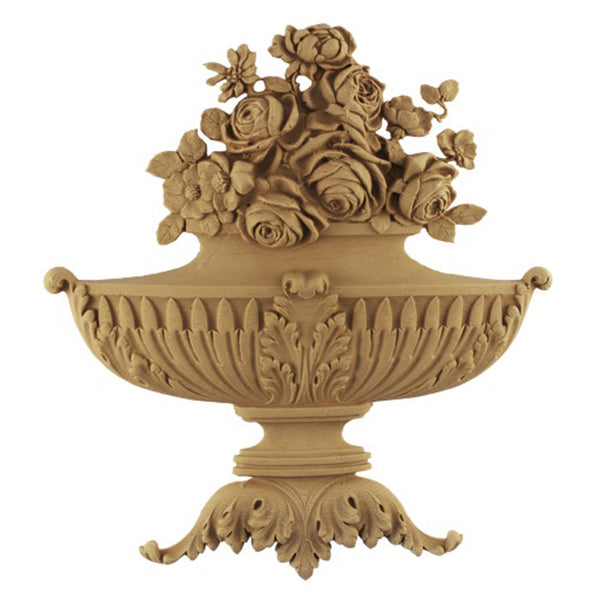10-3/4"(W) x 12"(H) x 1"(Relief) - Louis XVI Basket Accent - [Compo Material] - Brockwell Incorporated