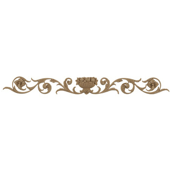 26-1/4"(W) x 3"(H) x 1/4"(Relief) - Italian Basket w/ Leaves & Fruit Accent - [Compo Material] - Brockwell Incorporated