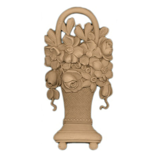 4"(W) x 8-1/2"(H) - Floral Basket Accent - [Compo Material] - Brockwell Incorporated