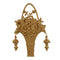 3-3/4"(W) x 5-3/4"(H) - Ornate Rose Basket Applique - [Compo Material] - Brockwell Incorporated