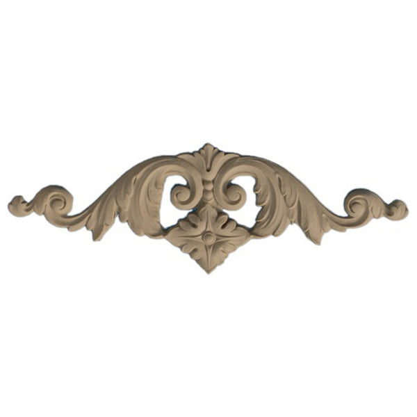 8"(W) x 2-1/2"(H) - Horizontal Cartouche Applique for Wood - [Compo Material] - Brockwell Incorporated