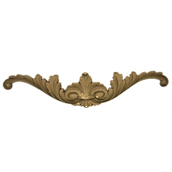 8-3/4"(W) x 2"(H) - Floral Cartouche Ornament - [Compo Material] - Brockwell Incorporated