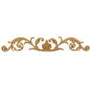 17-1/2"(W) x 3"(H) - Floral Scrolls Cartouche Accent - [Compo Material] - Brockwell Incorporated