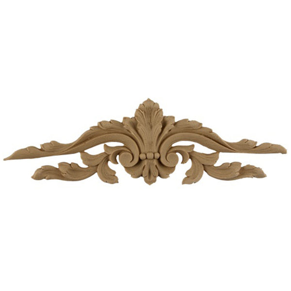 7"(W) x 2-1/4"(H) - Floral Cartouche Accent for Woodwork - [Compo Material] - Brockwell Incorporated