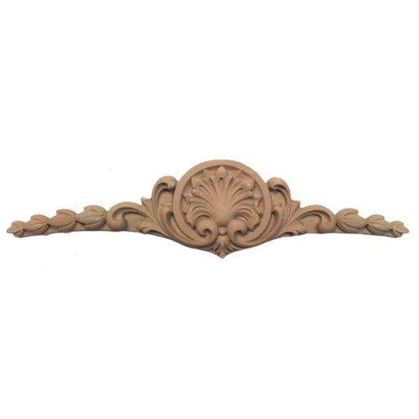 7-1/4"(W) x 2-1/4"(H) - Cartouche Accent w/ Shell Center - [Compo Material] - Brockwell Incorporated