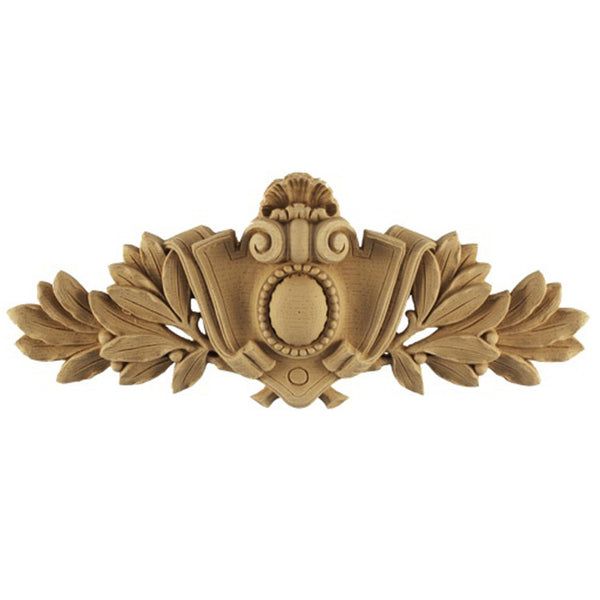 8"(W) x 3-1/4"(H) x 3/8"(Relief) - Shield - Louis XVI Cartouche Accent - [Compo Material] - Brockwell Incorporated