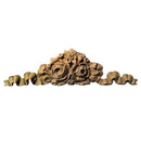 12"(W) x 2-3/4"(H) - Rose Cartouche Ornament for Wood - [Compo Material] - Brockwell Incorporated