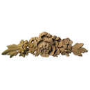 6"(W) x 1-3/4"(H) - Rose Cartouche Accent - [Compo Material] - Brockwell Incorporated