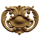 5-1/2"(W) x 4"(H) x 3/8"(Relief) - Louis XV Cartouche Applique - [Compo Material] - Brockwell Incorporated
