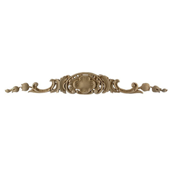 21-5/8"(W) x 3"(H) x 5/16"(Relief) - Louis XV Cartouche Accent - [Compo Material] - Brockwell Incorporated