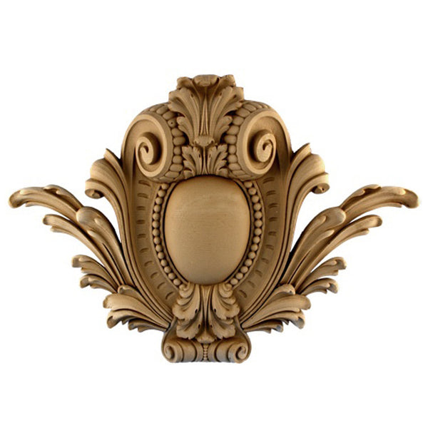 22"(W) x 15-1/2"(H) x 2-1/2"(Relief) - Louis XIV Cartouche Accent - [Compo Material] - Brockwell Incorporated
