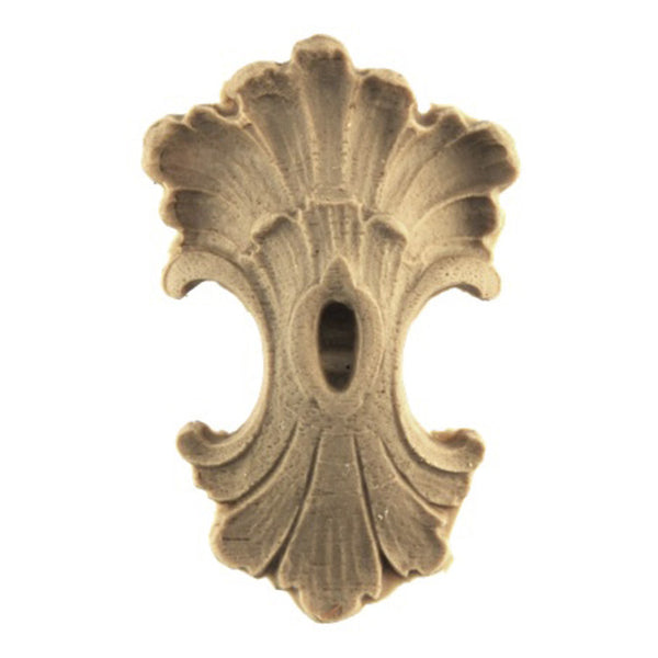 1-1/2"(W) x 2-3/8"(H) x 3/8"(Relief) - Rococo Cartouche Accent  - [Compo Material] - Brockwell Incorporated