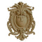 9-1/2"(W) x 12-3/4"(H) x 1/2"(Relief) - French Shield Cartouche Accent - [Compo Material] - Brockwell Incorporated