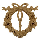 Resin Furniture Appliques - 5-1/2"(W) x 5-1/2"(H) - Rose Wreath Applique - [Compo Material]