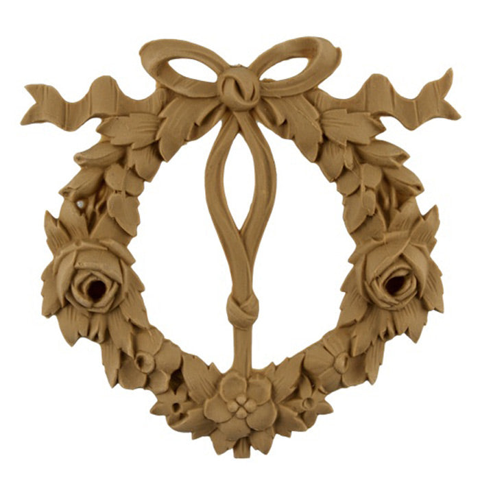 Resin Furniture Appliques - 5-1/2"(W) x 5-1/2"(H) - Rose Wreath Applique - [Compo Material]