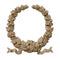 Resin Furniture Appliques - 5-1/8"(W) x 5"(H) - Wreath w/ Flowers Applique - [Compo Material]