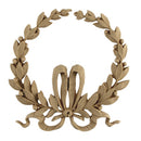 Resin Furniture Appliques - 5-1/8"(W) x 5-1/4"(H) x 1/4"(Relief) - Louis XVI Wreath Accent - [Compo Material]