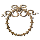 Resin Furniture Appliques - 4"(W) x 3"(H) x 5/16"(Relief) - Empire Wreath Accent - [Compo Material]