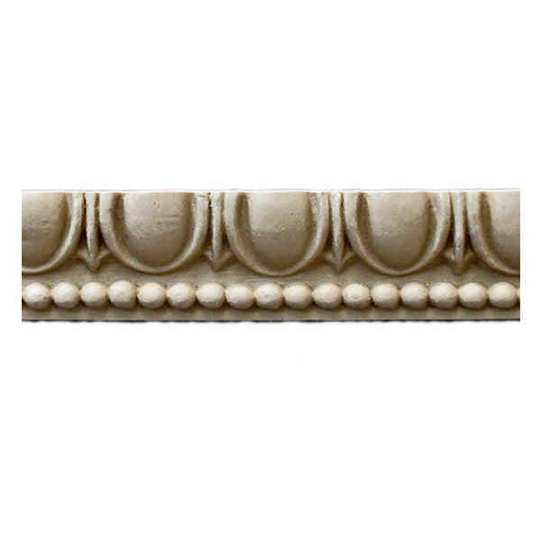 3/4"(H) x 3/8"(Relief) - Roman Egg & Dart Design - Stainable Linear Moulding - [Compo Material]