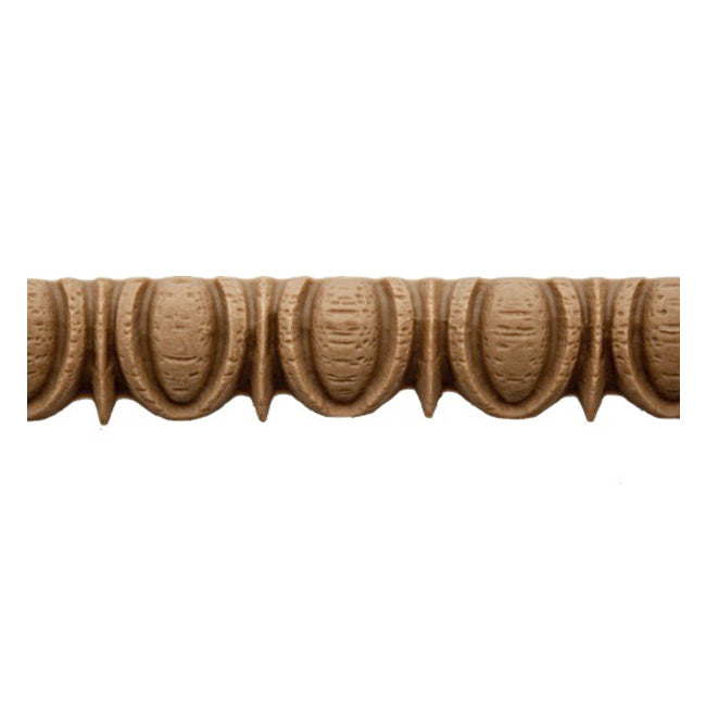 1/2"(H) x 1/4"(Relief) - Greek Egg & Dart Design - Stainable Linear Moulding - [Compo Material]