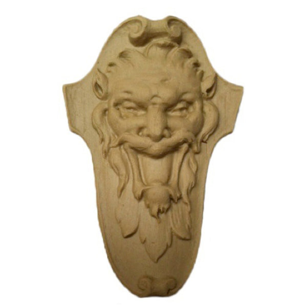 Item Number: FCE-5465-CP-2 - 2-5/8"(W) x 3-7/8"(H) x 3/8"(Relief) - Italian Animal Face Applique - [Compo Material] - Brockwell Incorporated