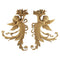 Item Number: FCE-3765-CP-2 - 9"(W) x 13-1/2"(H) x 5/8"(Relief) - Italian Cherub Applique (PAIR) - [Compo Material] - Brockwell Incorporated