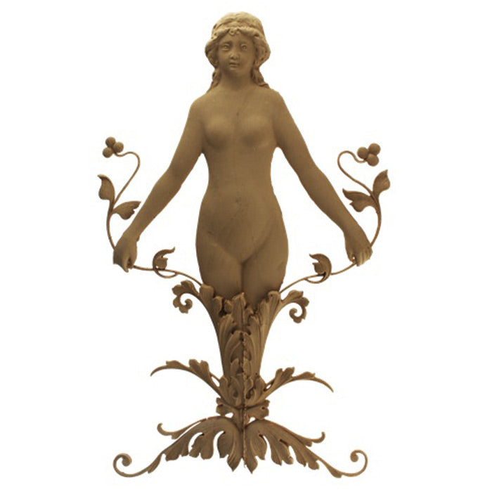 Item Number: FCE-7336-CP-2 - 10-3/4"(W) x 15"(H) x 1/2"(Relief) - Italian Renaissance Female Figure Applique - [Compo Material] - Brockwell Incorporated