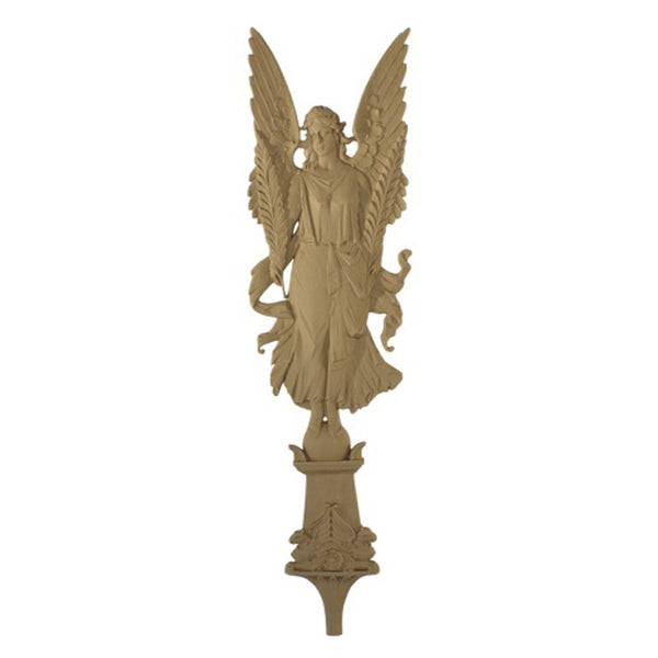 Item Number: FCE-1436-CP-2 - 6-1/4"(W) x 20-5/8"(H) x 5/8"(Relief) - Empire Winged Angel on Pedestal Applique - [Compo Material] - Brockwell Incorporated