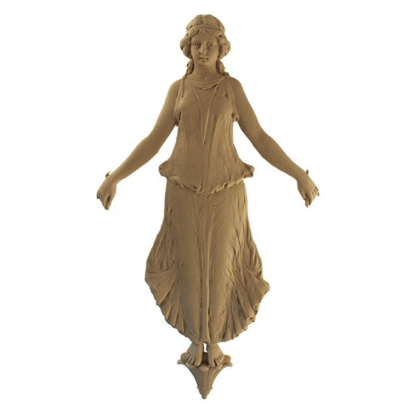 Item Number: FCE-1536-CP-2 - 9-1/8"(W) x 17-1/4"(H) x 5/8"(Relief) - Empire Female Figure Applique - [Compo Material] - Brockwell Incorporated